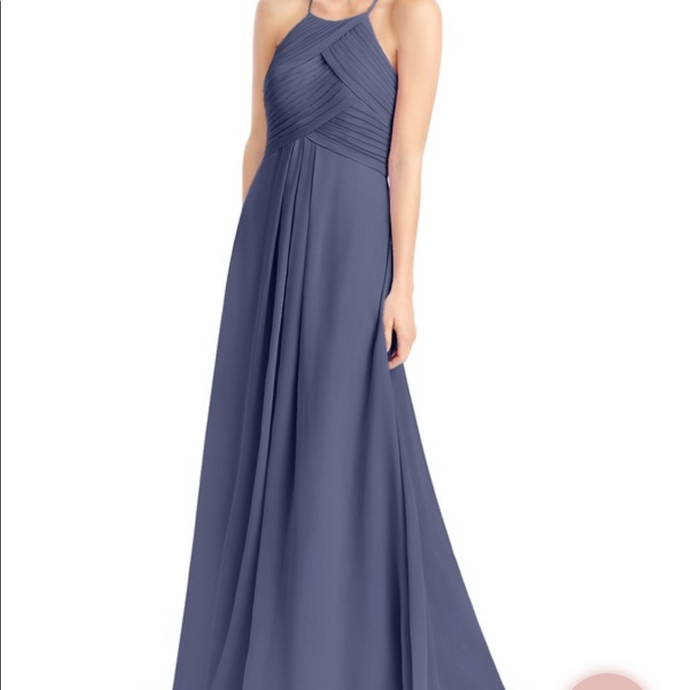 Azazie Stormy color bridesmaid dress.
